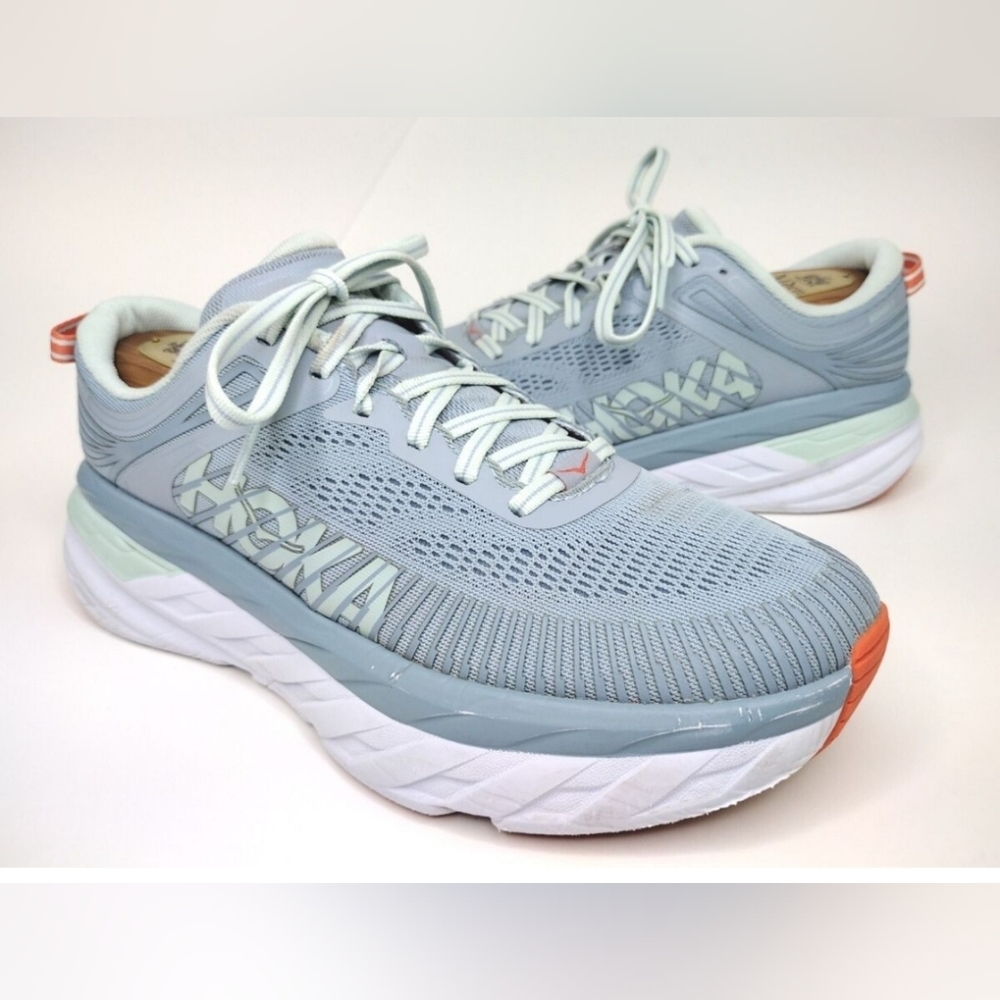 Hoka One One Womens Bondi 7 1110519 BFBG Blue Running Shoes Sneakers Size 10